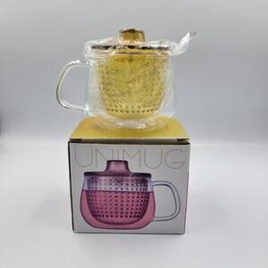 New KINTO UNIMUG Mug Cup Plastic Strainer and Lid 350ml Yellow TEA INFUSER